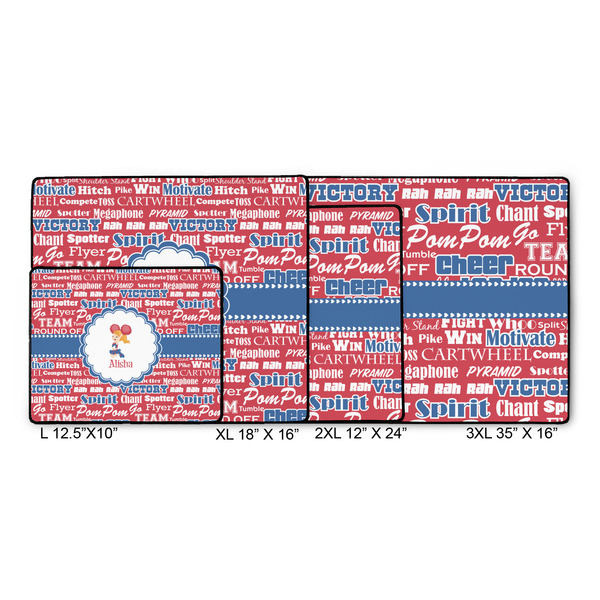 Cheerleader Gaming Mats - SIZE CHART