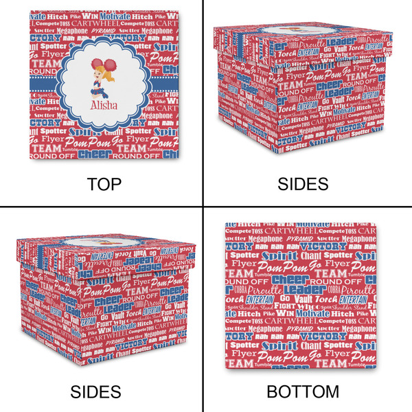 Cheerleader Gift Boxes with Lid - Canvas Wrapped - Small - Approval