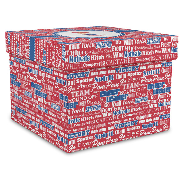 Custom Cheerleader Gift Box with Lid - Canvas Wrapped - X-Large (Personalized)