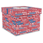 Cheerleader Gift Box with Lid - Canvas Wrapped - XX-Large (Personalized)