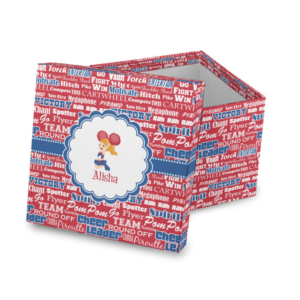 Custom Cheerleader Gift Box with Lid - Canvas Wrapped (Personalized)