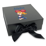 Cheerleader Gift Box with Magnetic Lid - Black (Personalized)