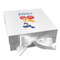 Cheerleader Gift Boxes with Magnetic Lid - White - Front