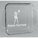 Cheerleader Glass Cake Dish - 8in x 8in (Personalized)
