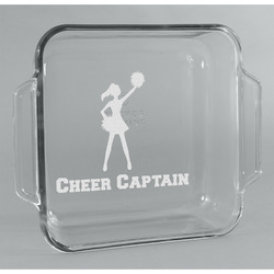 Cheerleader Glass Cake Dish - 8in x 8in (Personalized)