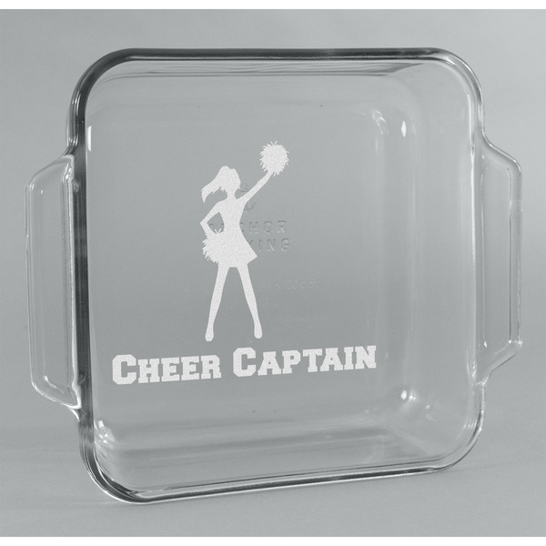 Custom Cheerleader Glass Cake Dish - 8in x 8in (Personalized)