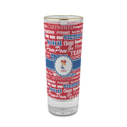 Cheerleader 2 oz Shot Glass - Glass with Gold Rim (Personalized)