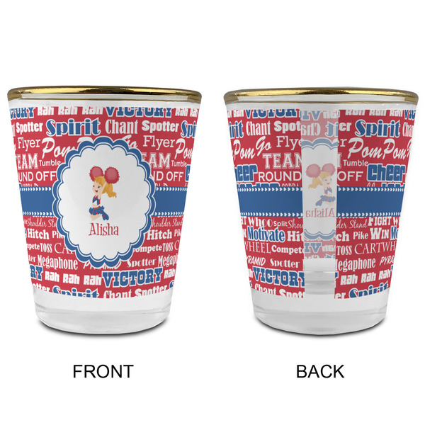 Cheerleader Glass Shot Glass - with gold rim - APPROVAL