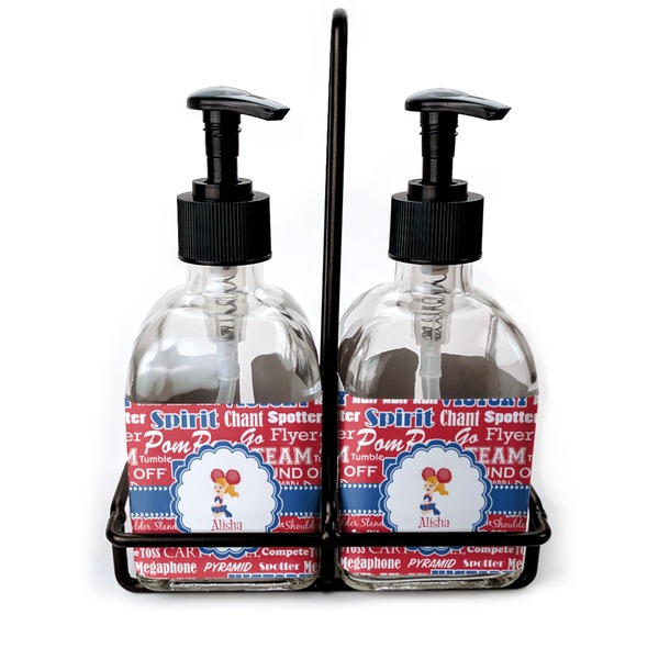 Custom Cheerleader Glass Soap & Lotion Bottle Set (Personalized)