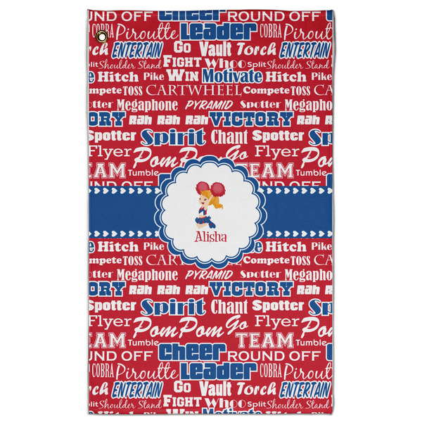 Custom Cheerleader Golf Towel - Poly-Cotton Blend w/ Name or Text