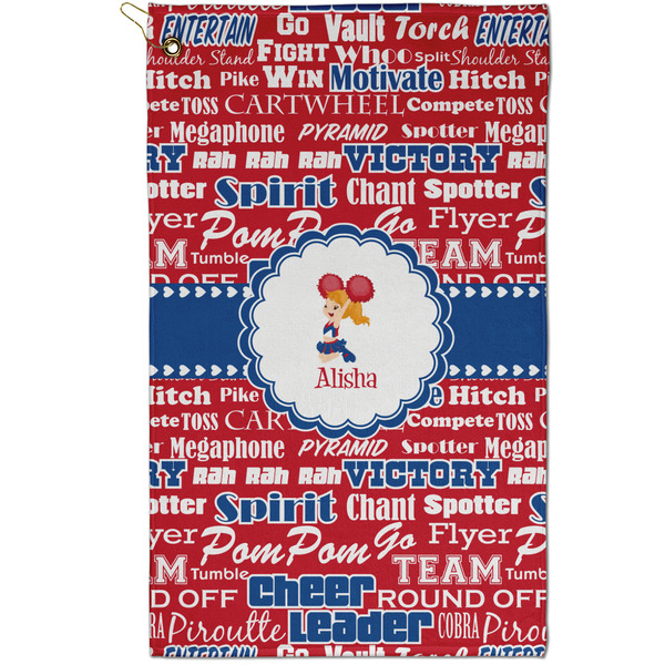 Custom Cheerleader Golf Towel - Poly-Cotton Blend - Small w/ Name or Text