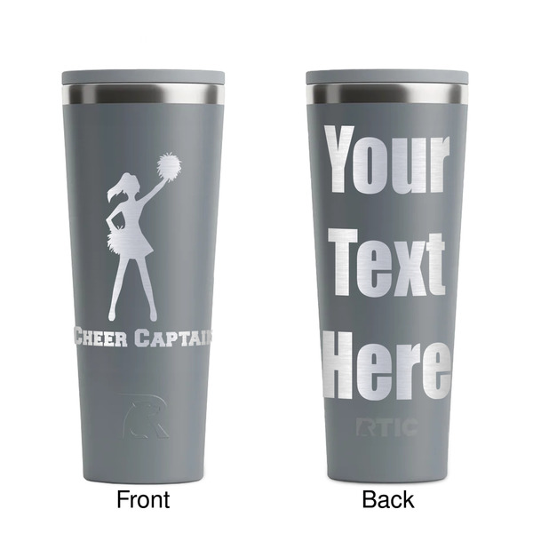 Cheerleader Grey RTIC Everyday Tumbler - 28 oz. - Front and Back