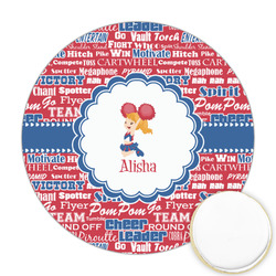 Cheerleader Printed Cookie Topper - Round (Personalized)