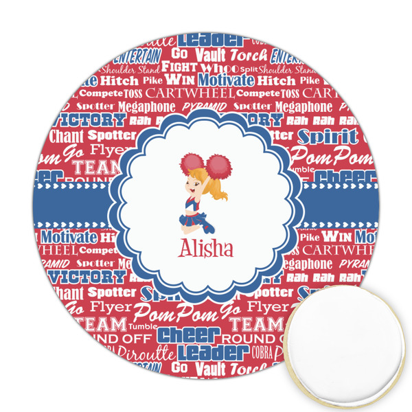 Custom Cheerleader Printed Cookie Topper - Round (Personalized)