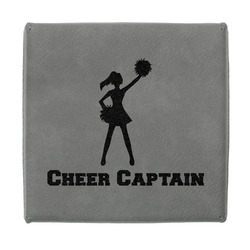 Cheerleader Jewelry Gift Box - Engraved Leather Lid (Personalized)
