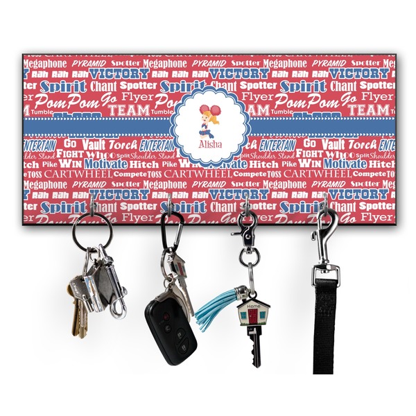 Custom Cheerleader Key Hanger w/ 4 Hooks w/ Graphics and Text