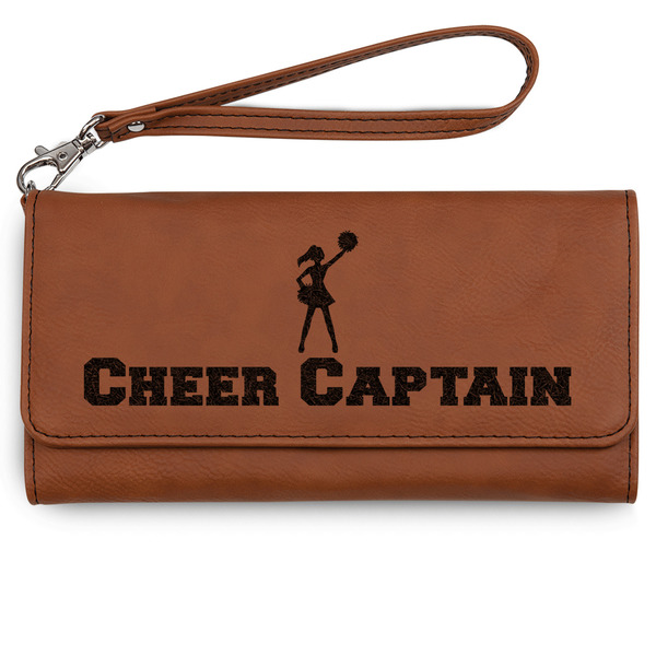 Custom Cheerleader Ladies Leatherette Wallet - Laser Engraved - Rawhide (Personalized)