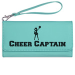 Cheerleader Ladies Leatherette Wallet - Laser Engraved- Teal (Personalized)