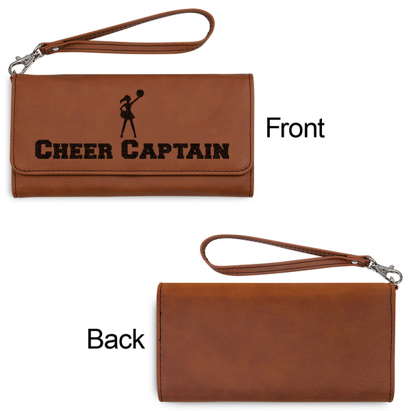 Cheerleader Ladies Wallets - Faux Leather - Rawhide - Front & Back View