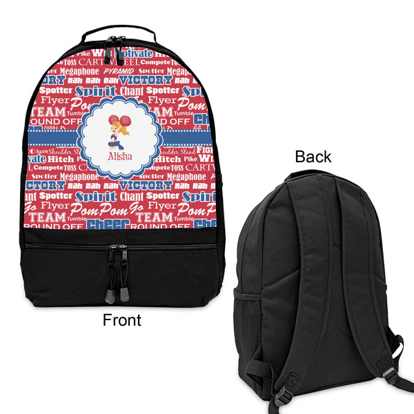 Cheerleader Large Backpack - Black - Front & Back View