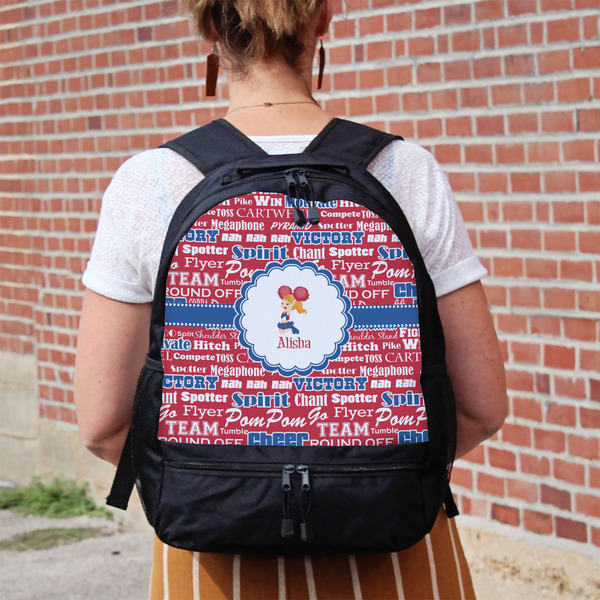 Cheerleader Large Backpack - Black - On Back