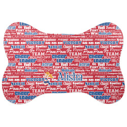 Cheerleader Bone Shaped Dog Food Mat (Personalized)