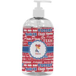 Cheerleader Plastic Soap / Lotion Dispenser (16 oz - Large - White) (Personalized)