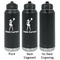 Cheerleader Laser Engraved Water Bottles - 2 Styles - Front & Back View