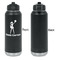 Cheerleader Laser Engraved Water Bottles - Front Engraving - Front & Back View