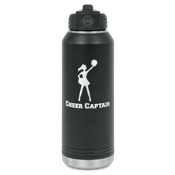 Custom Cheerleader Water Bottle - Laser Engraved - Front (Personalized)