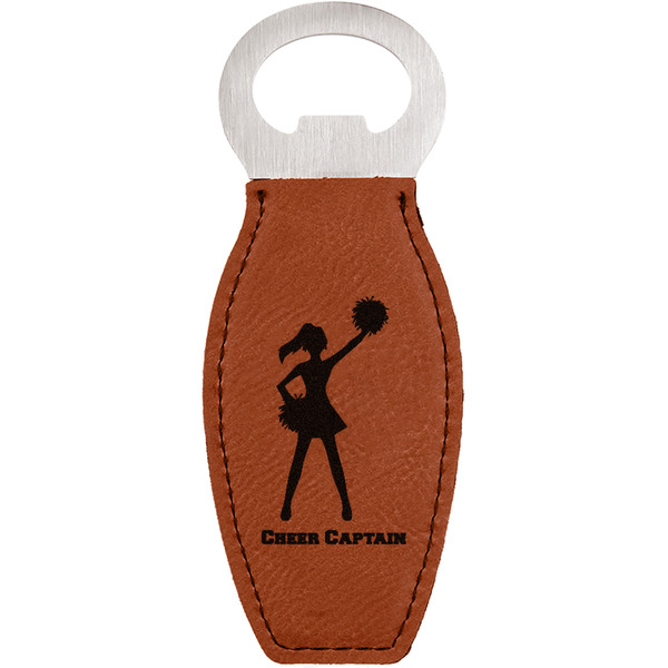 Custom Cheerleader Leatherette Bottle Opener - Double Sided (Personalized)