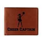 Cheerleader Leatherette Bifold Wallet - Single Sided (Personalized)
