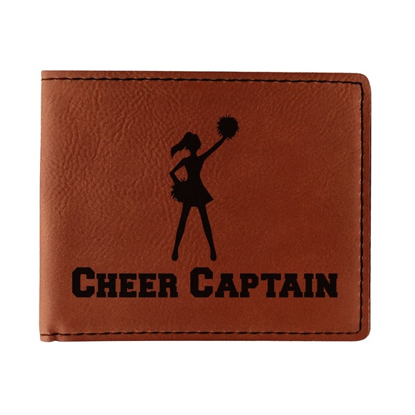Custom Cheerleader Leatherette Bifold Wallet (Personalized)