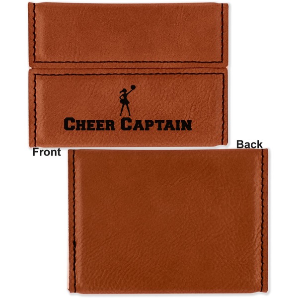 Cheerleader Leather Business Card Holder Front Back Single Sided - Apvl