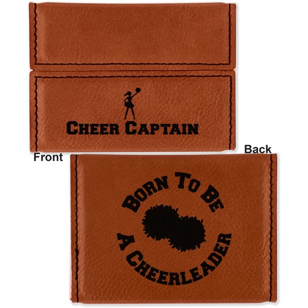 Cheerleader Leather Business Card Holder - Front Back