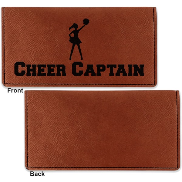 Cheerleader Leather Checkbook Holder Front and Back Single Sided - Apvl