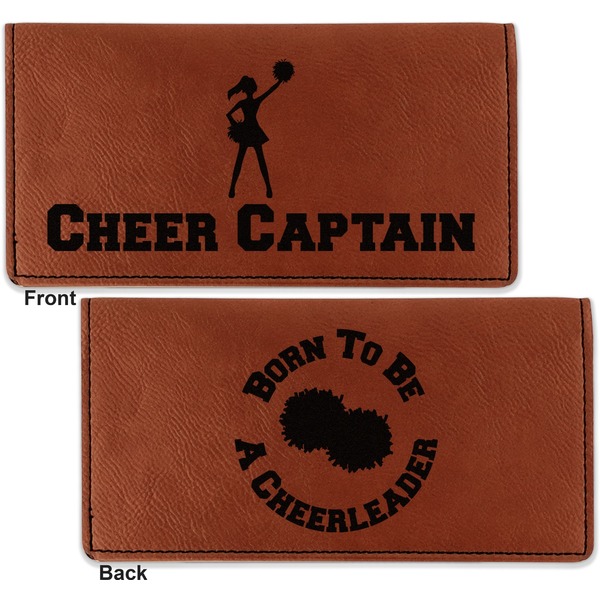 Cheerleader Leather Checkbook Holder Front and Back