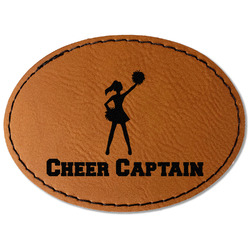 Cheerleader Faux Leather Iron On Patch - Oval (Personalized)