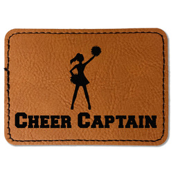 Cheerleader Faux Leather Iron On Patch - Rectangle (Personalized)