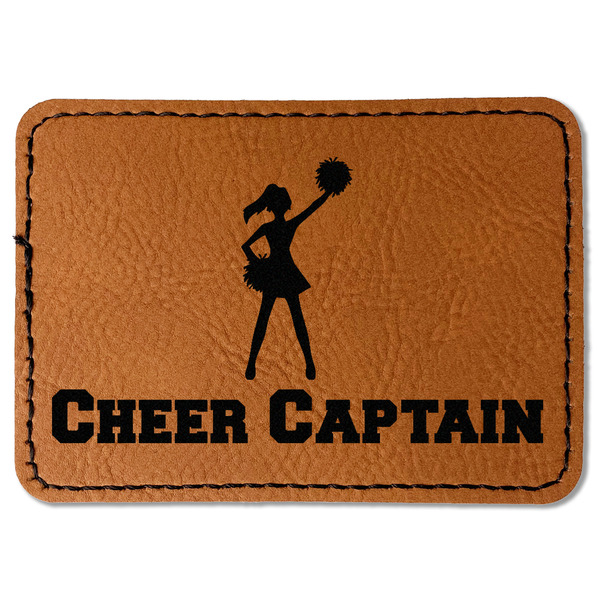 Custom Cheerleader Faux Leather Iron On Patch - Rectangle (Personalized)