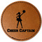 Cheerleader Faux Leather Iron On Patch - Round (Personalized)