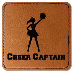 Cheerleader Faux Leather Iron On Patch - Square (Personalized)