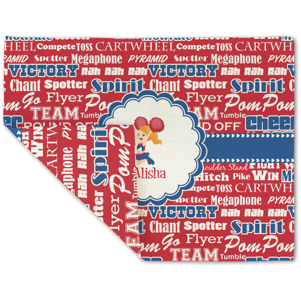 Custom Cheerleader Double-Sided Linen Placemat - Single w/ Name or Text