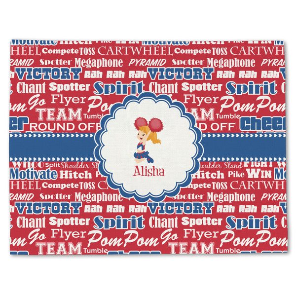 Custom Cheerleader Single-Sided Linen Placemat - Single w/ Name or Text