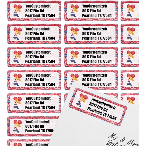 Cheerleader Mailing Label on Envelope - Multiple Labels