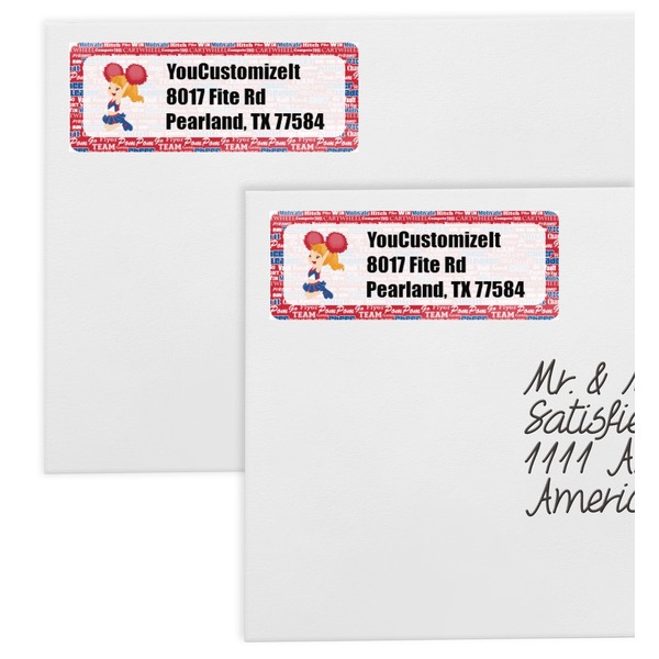 Cheerleader Mailing Labels - Double Stack Close Up