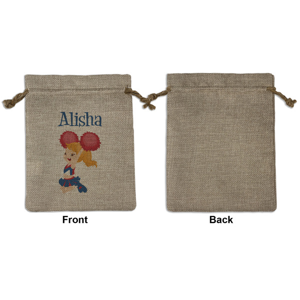 Cheerleader Medium Burlap Gift Bag - Front Approval