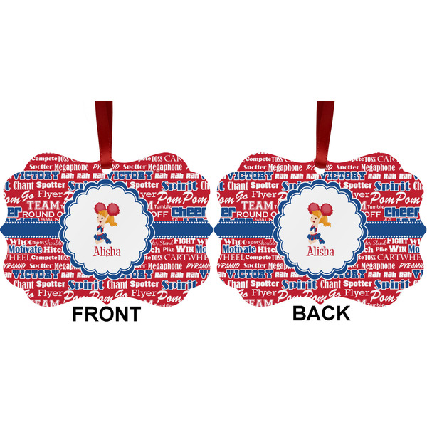 Cheerleader Metal Benilux Ornament - Front and Back (APPROVAL)