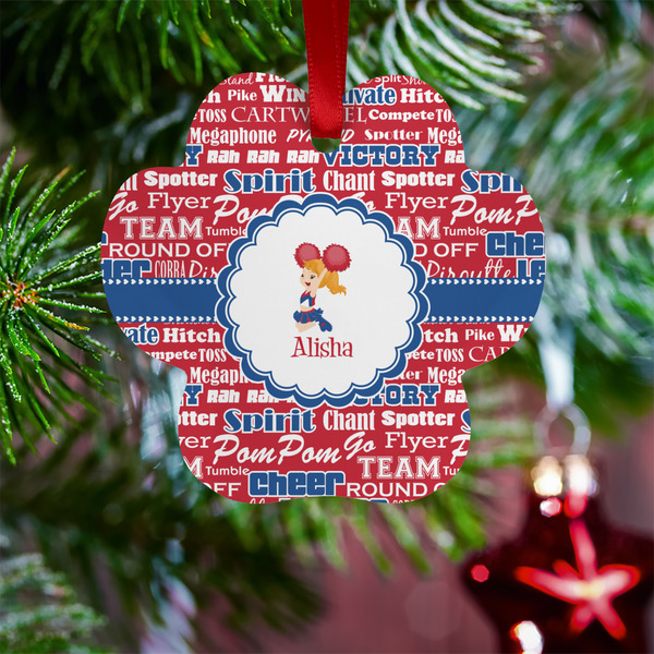 Cheerleader Metal Paw Ornament - Lifestyle