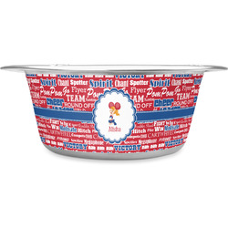 Cheerleader Stainless Steel Dog Bowl - Large (Personalized)